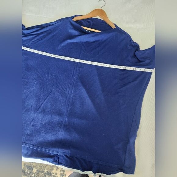 Bryn Walker Blue Dolman Sleeve 3/4 Tunic Oversized - Picture 4 of 9